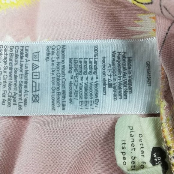 Madewell Womens Wrap Top Pink Floral Cap Sleeve Surplice Neck Side‎ Tie L - Picture 9 of 9